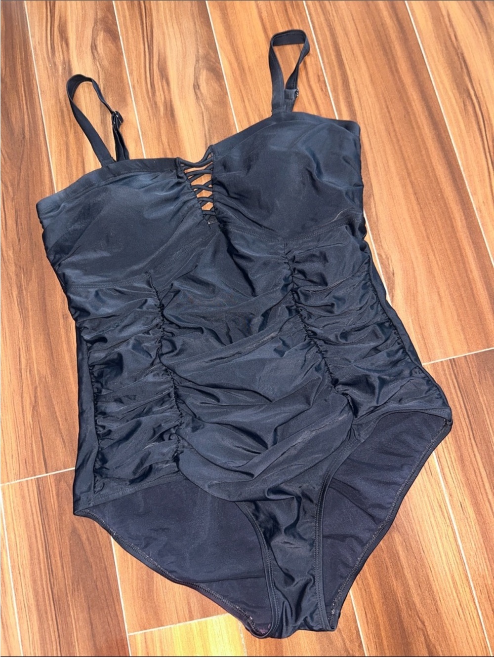 Size 2 Torrid swim slimming one piece black swimsuit
